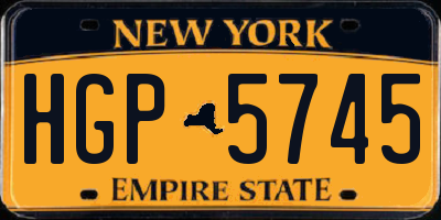 NY license plate HGP5745