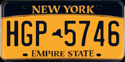 NY license plate HGP5746