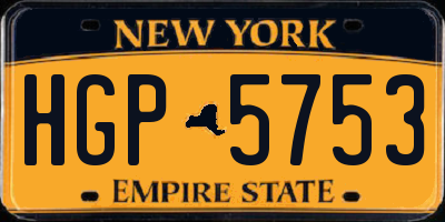 NY license plate HGP5753