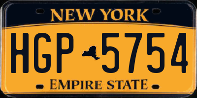 NY license plate HGP5754