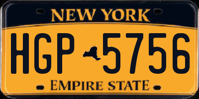 NY license plate HGP5756