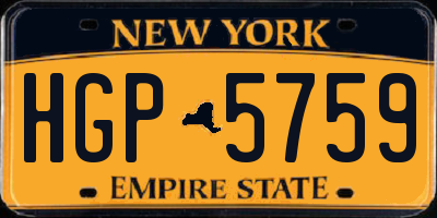 NY license plate HGP5759