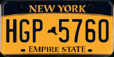 NY license plate HGP5760