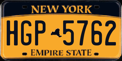 NY license plate HGP5762