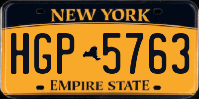 NY license plate HGP5763