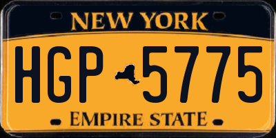 NY license plate HGP5775