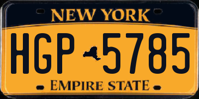 NY license plate HGP5785