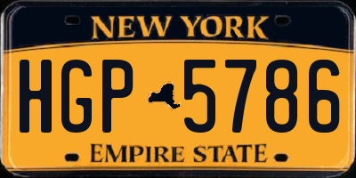 NY license plate HGP5786