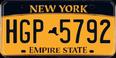 NY license plate HGP5792