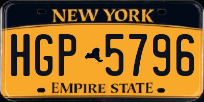 NY license plate HGP5796