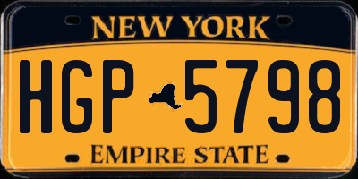 NY license plate HGP5798