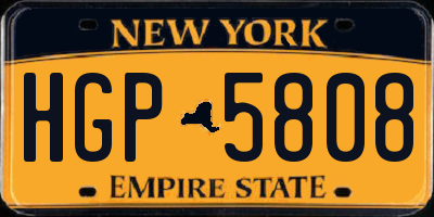 NY license plate HGP5808