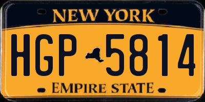 NY license plate HGP5814