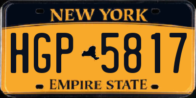 NY license plate HGP5817