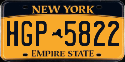 NY license plate HGP5822