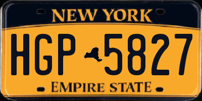 NY license plate HGP5827