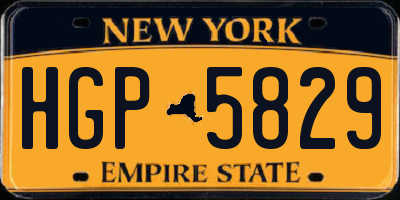 NY license plate HGP5829