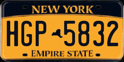 NY license plate HGP5832