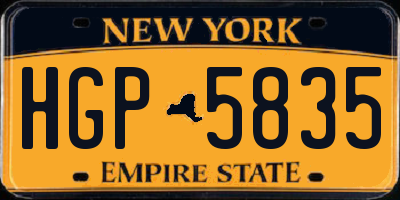 NY license plate HGP5835