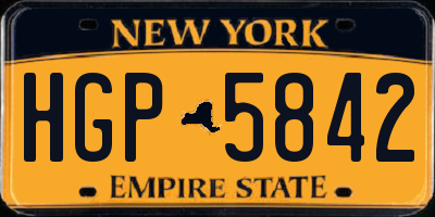 NY license plate HGP5842