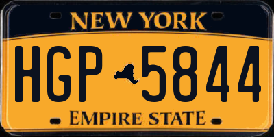 NY license plate HGP5844