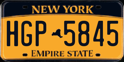 NY license plate HGP5845