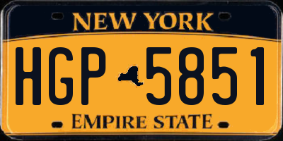 NY license plate HGP5851