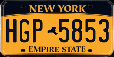 NY license plate HGP5853