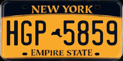 NY license plate HGP5859