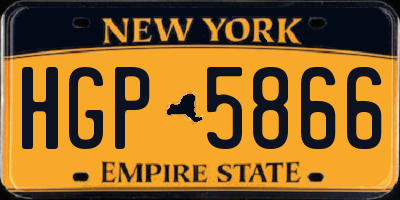 NY license plate HGP5866