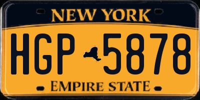 NY license plate HGP5878