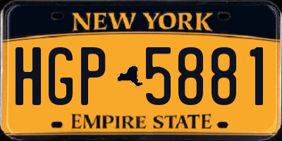 NY license plate HGP5881