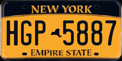 NY license plate HGP5887