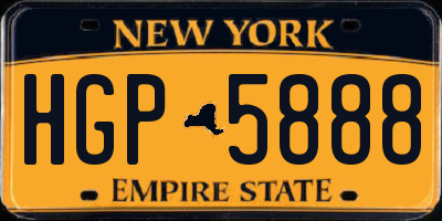 NY license plate HGP5888