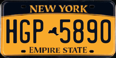 NY license plate HGP5890