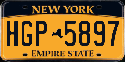 NY license plate HGP5897