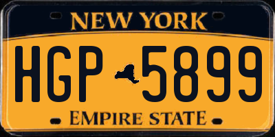 NY license plate HGP5899