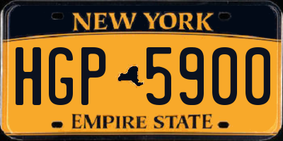 NY license plate HGP5900