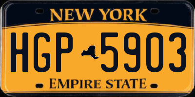 NY license plate HGP5903