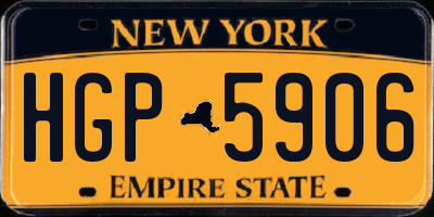 NY license plate HGP5906