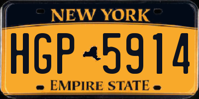 NY license plate HGP5914