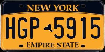 NY license plate HGP5915