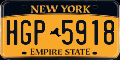 NY license plate HGP5918