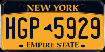 NY license plate HGP5929