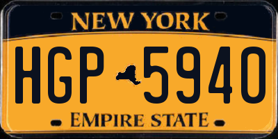 NY license plate HGP5940