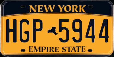 NY license plate HGP5944