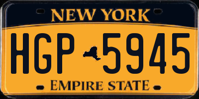 NY license plate HGP5945