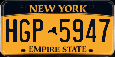 NY license plate HGP5947