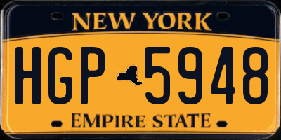 NY license plate HGP5948