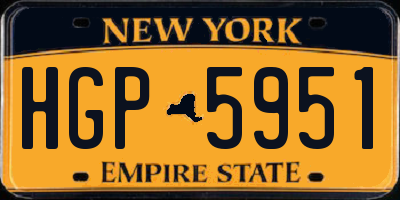 NY license plate HGP5951